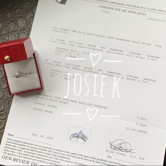 *Certified* 0.55ct 18K White Gold Diamond Ring - Picture 8 of 8